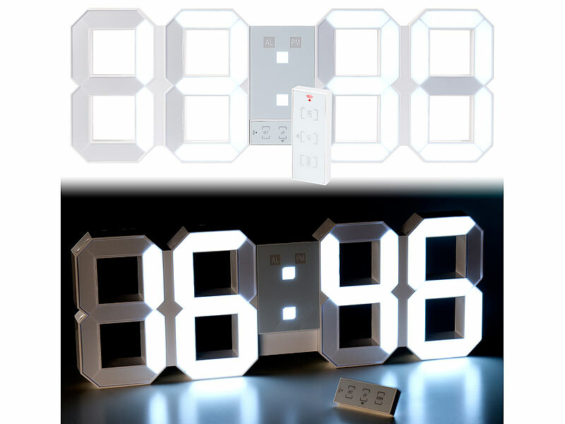 Horloge Numérique Murale Grande avec,Horloge Digitale Led à Luminosité  Réglable