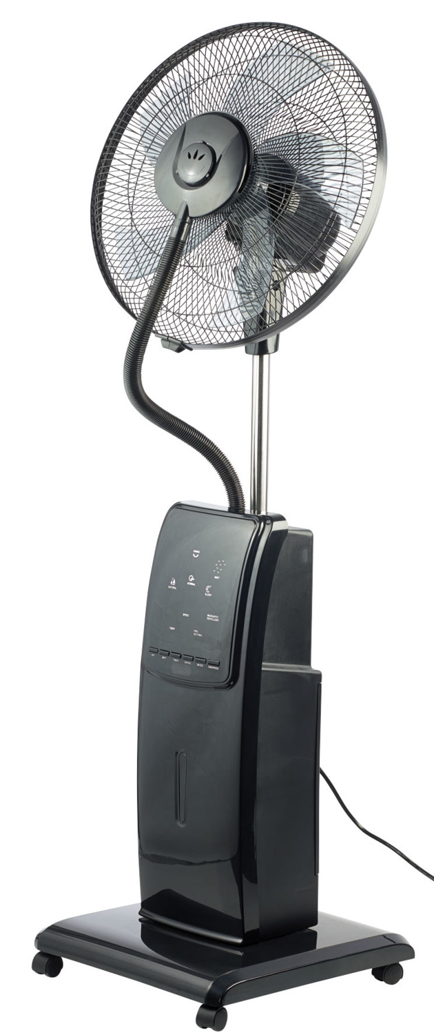 Ventilateur à jet d'eau noir 28 cm - Ventilateur d'été avec