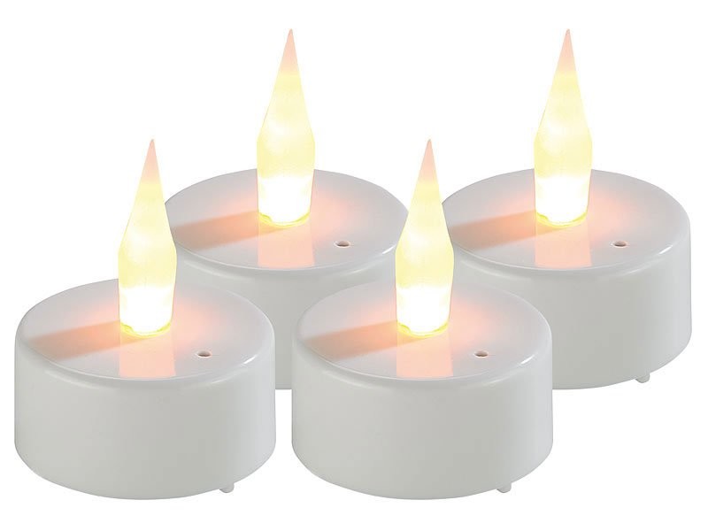 3,5 cm x 4,2 cm de hauteur imitation bougies électrique avec piles incluses Jaune clair et réaliste à piles Lot de 24 bougies à chauffe-plat LED flamme vacillante sans flamme 