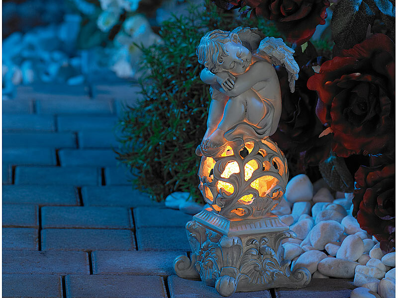 MILLUR Lampe de Pot de luciole Lumineuse Solaire garçon et Fille Statue  décoration résine Jardin Cour extérieur Sculpture décoration (Paire)