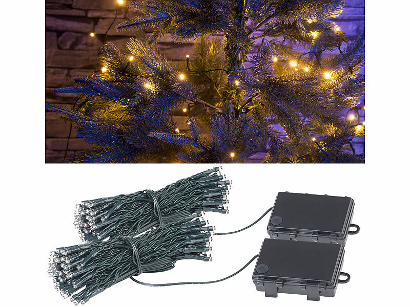Guirlande lumineuse LED d'extérieur à piles - Décoration de Noël
