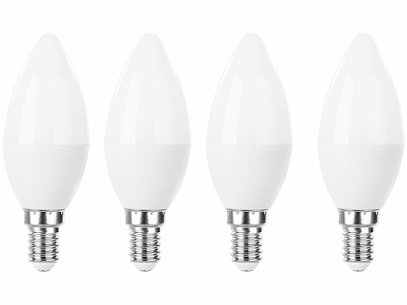 4 Ampoules LED E14 bougies 470 lm, LED SMD