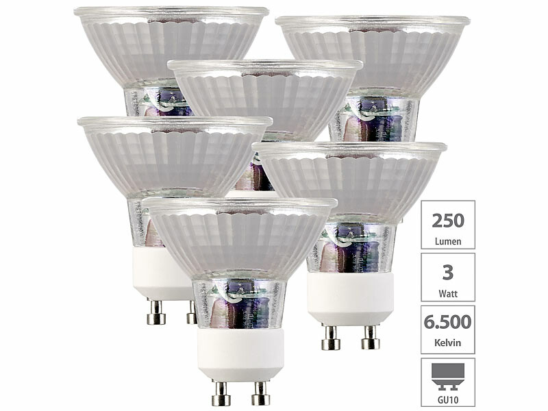 Lampe LED Proventa GU10 - White Chaud - Spots LED avec culot GU10 - 6  lampes LED