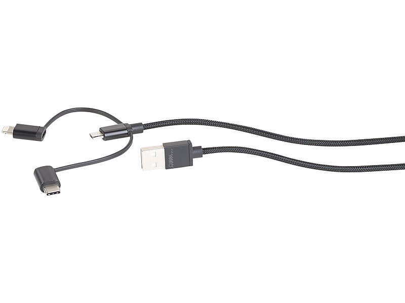 Câble de données de type C vers micro USB, mini USB mâle et 600
