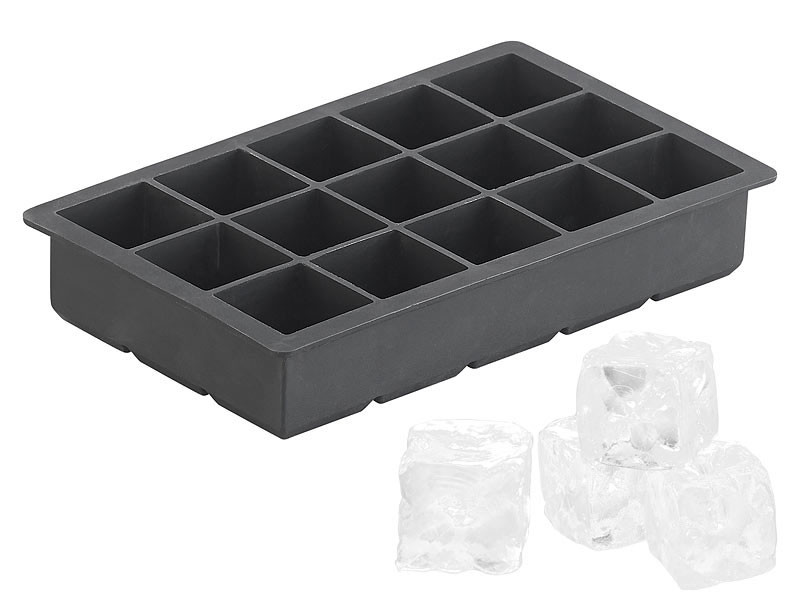 Moules à Glaçons Carrés Moritz & Moritz - Lot De 2, Silicone, 30 Glaçons, Sous-verres Inclus