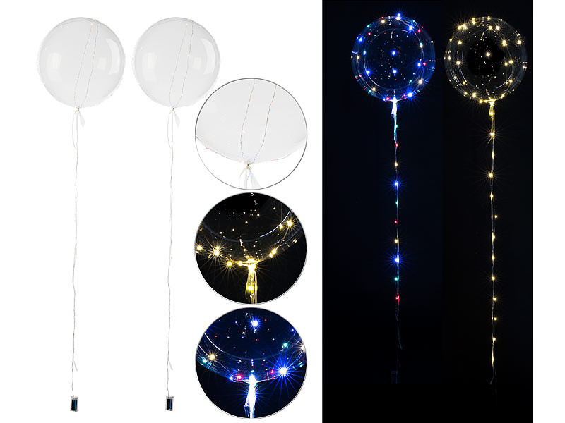 Ballon lumineux avec guirlande LED 1 tige + 2 ballons