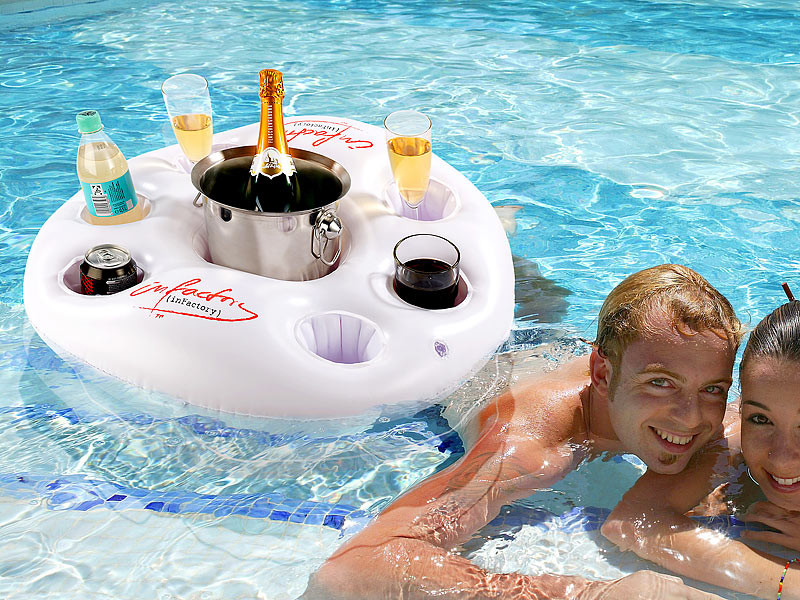 Bar flottant pour piscine - bar piscine gonflable avec 6 porte