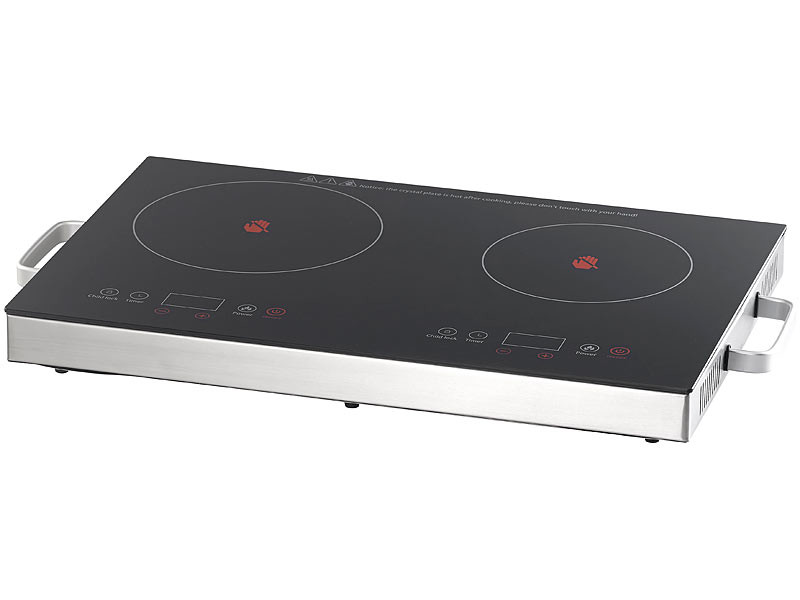 Plaque De Cuisson Vitrocéramique Double - 2000W - Ø 14,6 Et 18,8 Cm - Rosenstein & Söhne