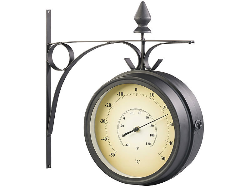 Horloge extérieure et thermomètre Photo Stock - Alamy