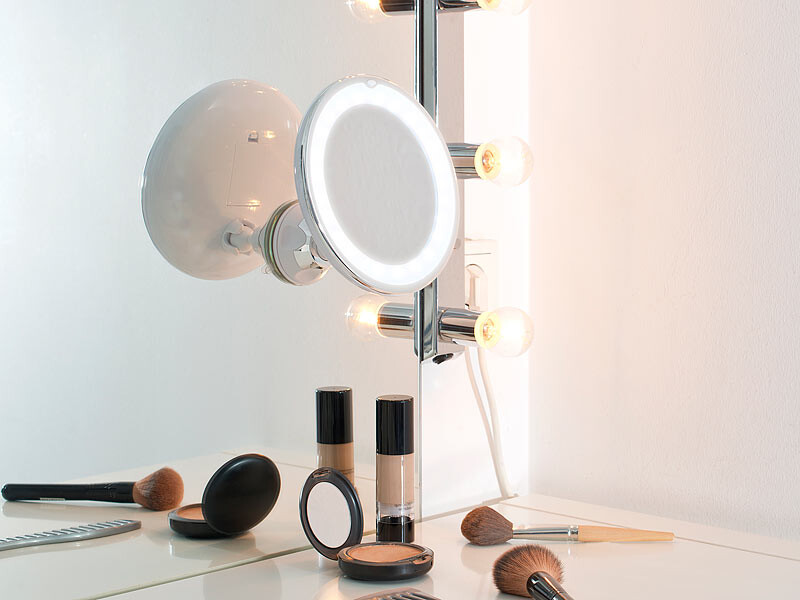 Miroir Grossissant De Salle De Bains – Support Acrylique Argenté, Idéal Pour Le Maquillage