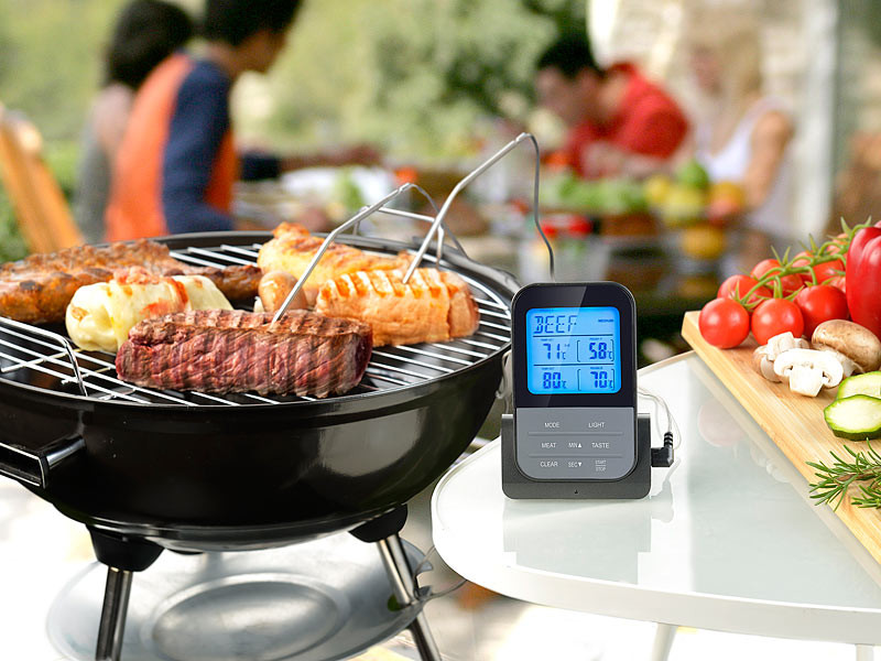 Thermomètre à viande sans fil de 800 pieds Thermomètre alimentaire  numérique étanche pour la cuisson, le four à griller, la cuisine, l'huile  de barbecue, la rôtissoire avec application iOS et Android