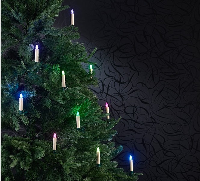 Bougies à LED pour sapin de Noël avec télécommande infrarouge - x20 - blanc  - Achat & prix