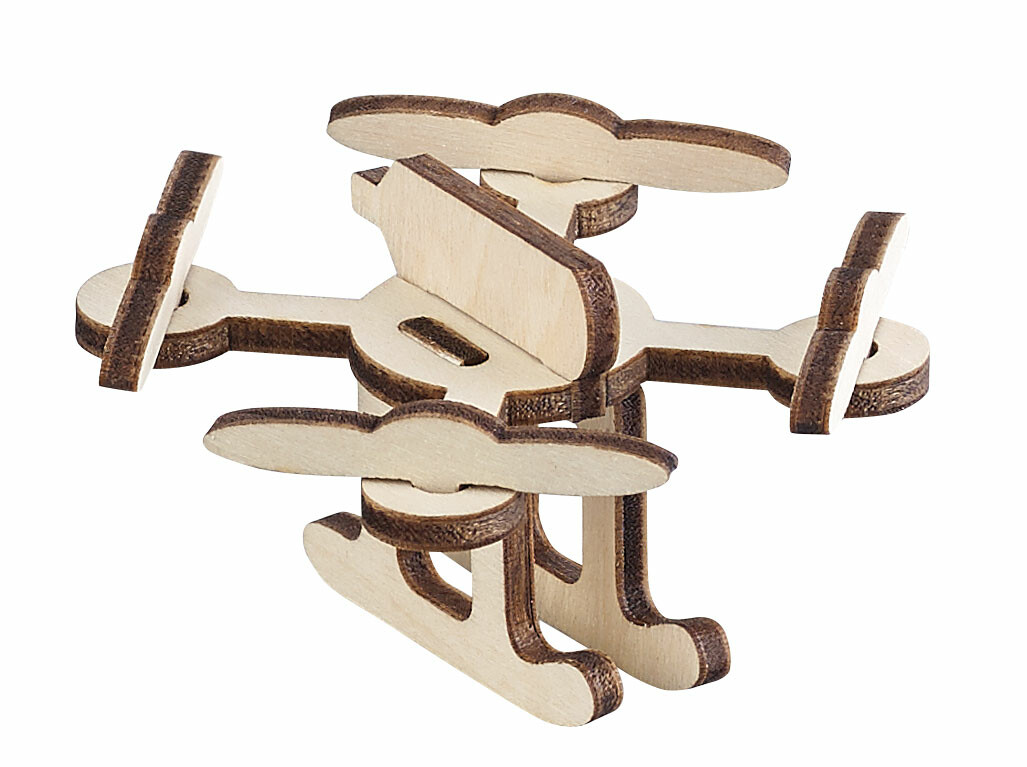 5 maquettes 3D en bois : mini-aéronefs - 33 pièces, Maquettes et puzzles