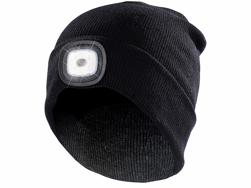 Bonnet noir spécial Running avec 4 LED : sécurité running