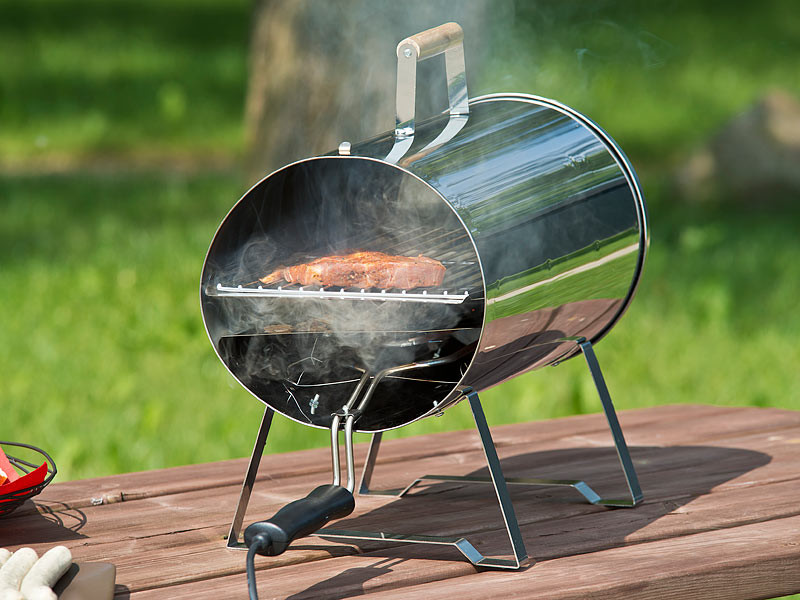 Fumoir électrique de table en acier inoxydable 1100 W / jusqu'à 250 °C, Barbecues et grils