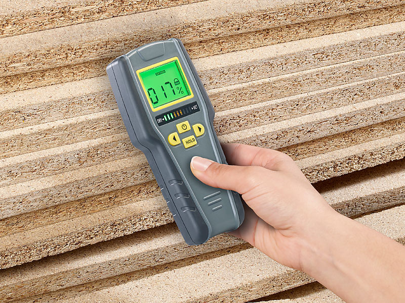 Appareil de mesure d'humidite pour humidite de construction et de bois  Clip, piles et pochette