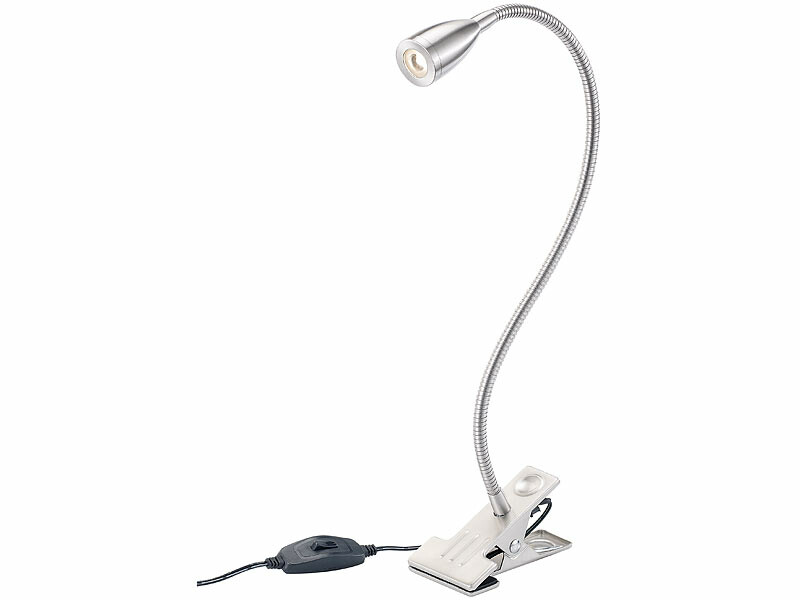 Lampe LED 3 W à pince pour bureau avec col de cygne orientable, Lampes de  bureau