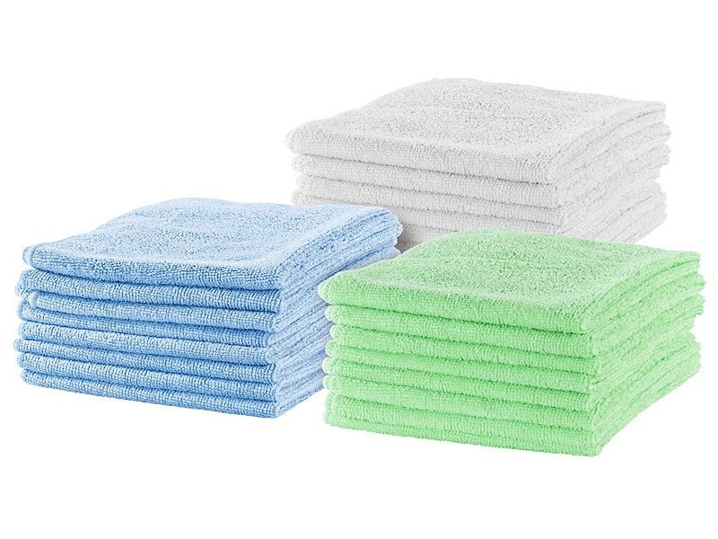 Chiffons de nettoyage en microfibre, lot de 12, serviettes de nettoyage  réutilisables