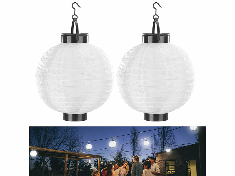 2 spots solaires LED blanc chaud, Lanternes piquet