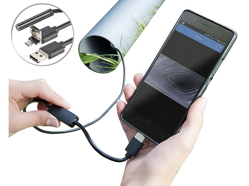 Caméra endoscopique 1,5m avec LED pour smartphone Android, Caméras  endoscopiques