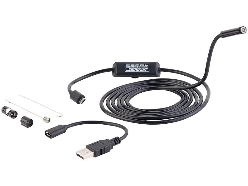 Caméra endoscopique USB étanche à LED & câble renforcé - 15 m