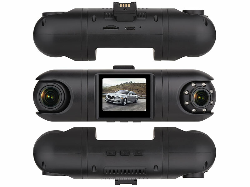 Double dachcam caméra de bord pour filmer devant et à l'intérieur