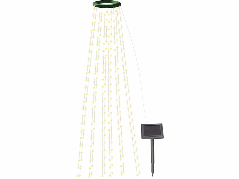 Guirlande lumineuse solaire 12 m - 100 LED blanc chaud, Guirlandes