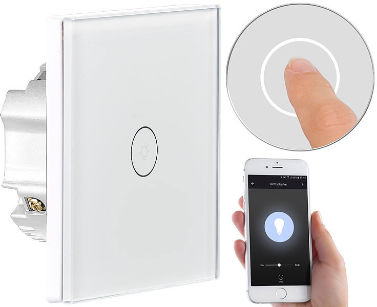 INTERRUPTEUR,white remote1--Interrupteur Mural Tactile Intelligent, Wi-fi,  110-220v, Bluetooth, Prise En Charge D'alexa, Google Home