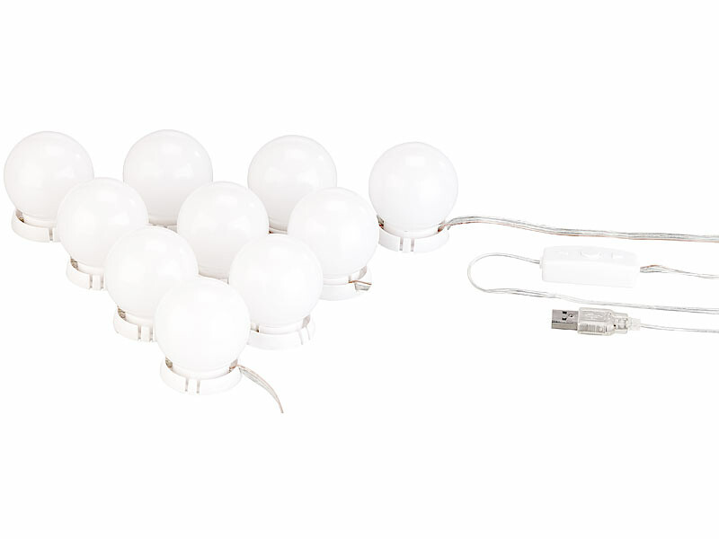 Miroir Maquillage - Lumière LED - Luminosité Réglable - Blanc Kit