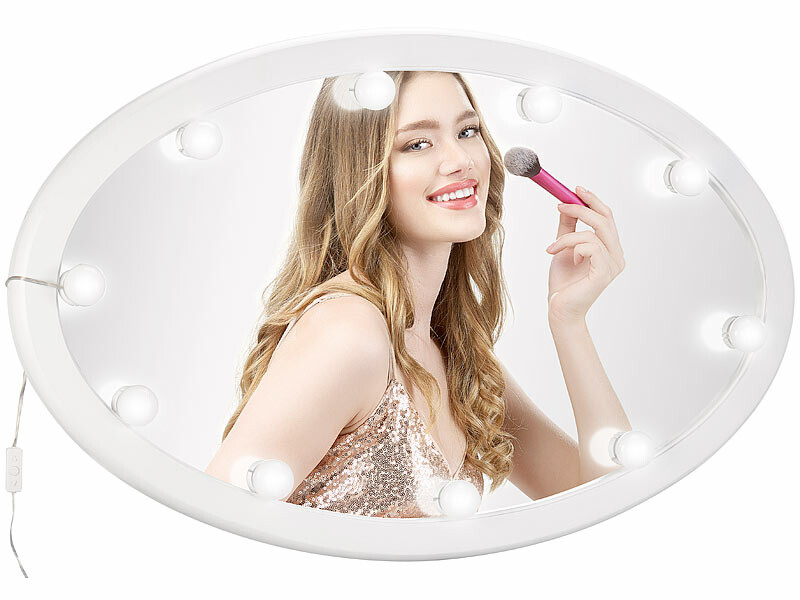 Lumiere LED Miroir Hollywood Vanity Mirror Light 10 Ampoules LED Lampe pour  Miroir
