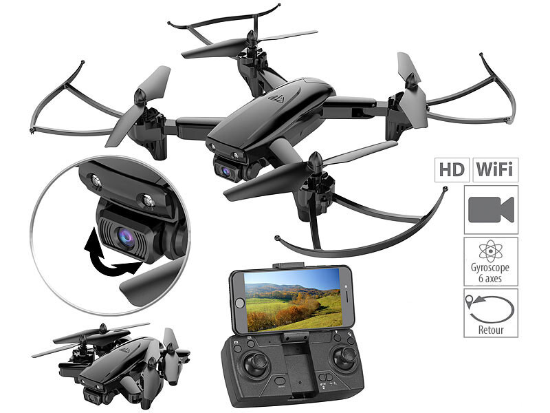DRONE POUR ENFANT avec Caméra 720P HD Drone Quadricoptère FPV WiFi