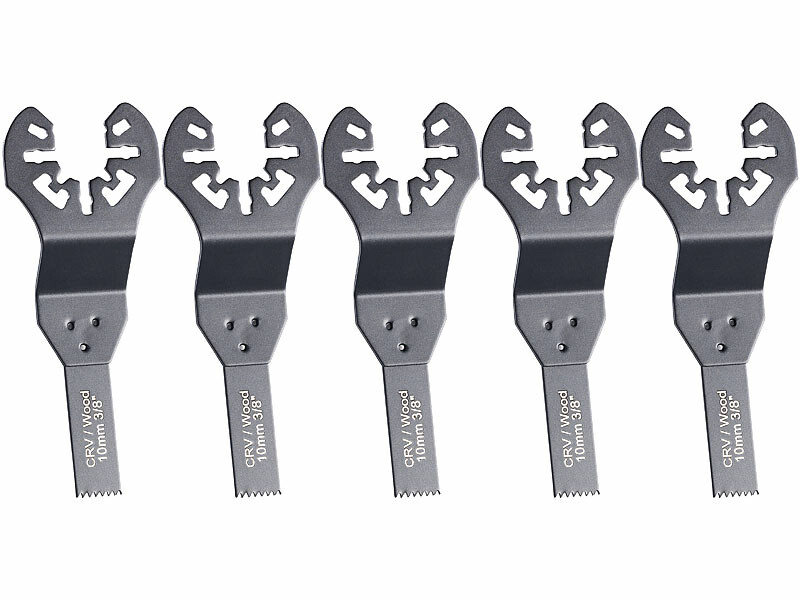 5 Lames de scie plongeante pour outils multifonctions, 10 mm, CRV, Mesure  / Découpe