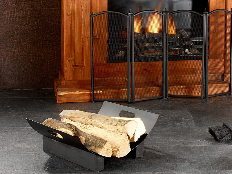 Berceau range-bûches intérieur Design en métal et bois Carlo Milano, Accessoires de chauffage