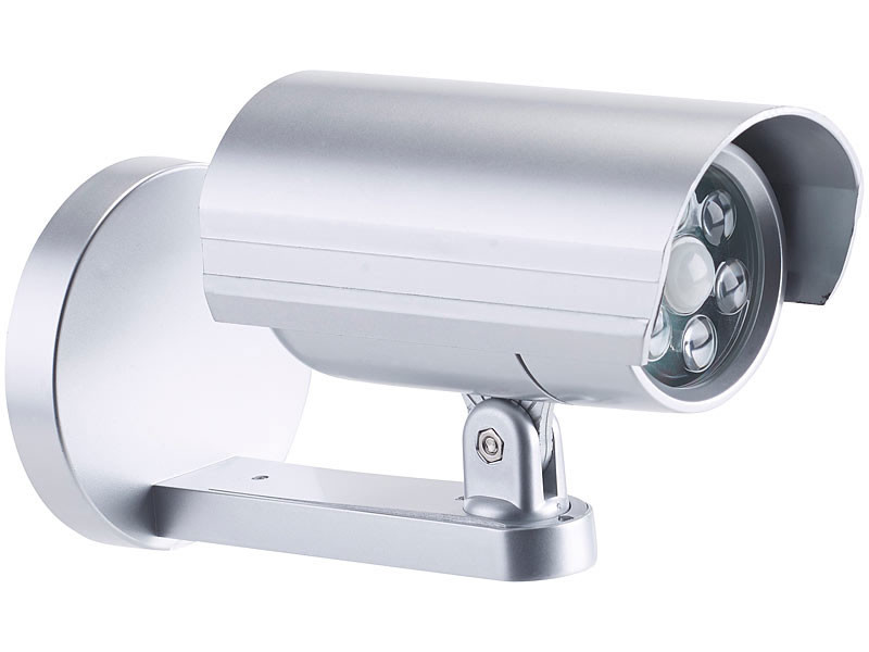 Caméra factice solaire extérieure, fausse caméra de surveillance avec  détection de mouvement Pir avec lampe LED clignotante