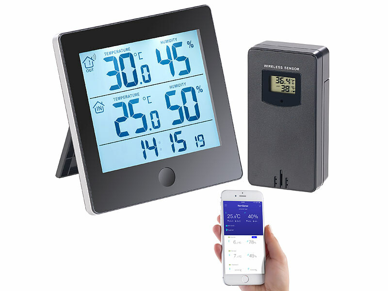 Thermomètre hygromètre int./ext. connecté avec Application