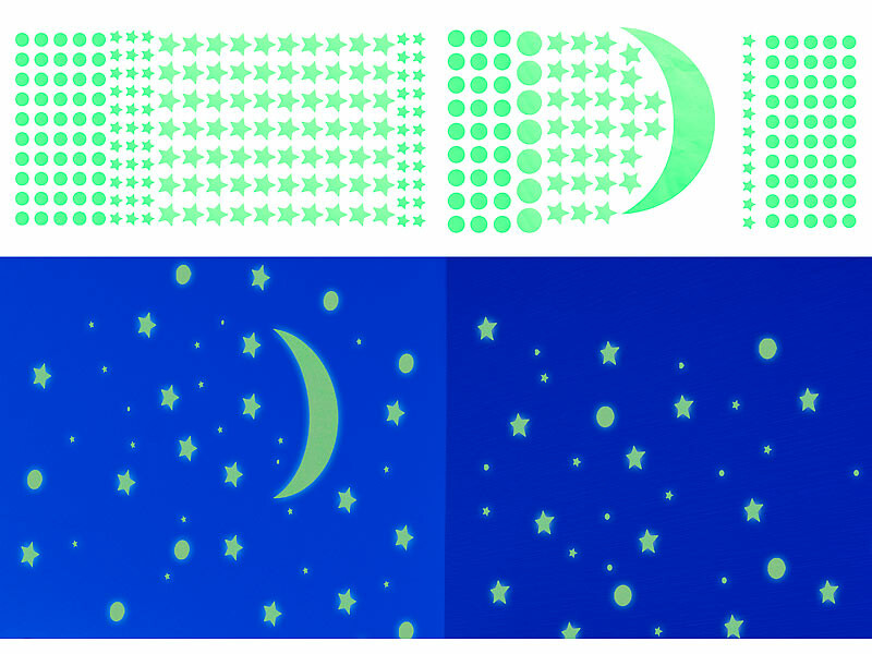 Stickers muraux phosphorescents Étoiles et Lune pour enfant, Murs et  vitres