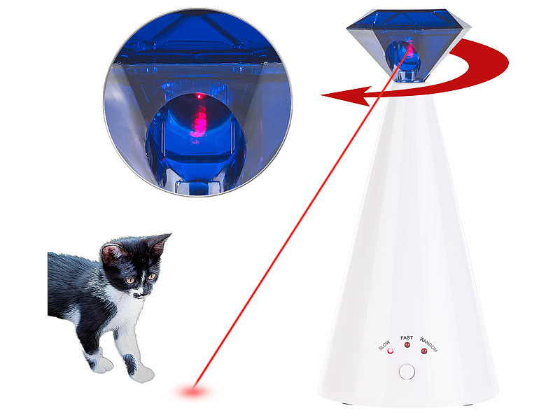 Jouet pour Chat : Pointeur laser automatique avec 3 Vitesses, Tout pour  l'animal