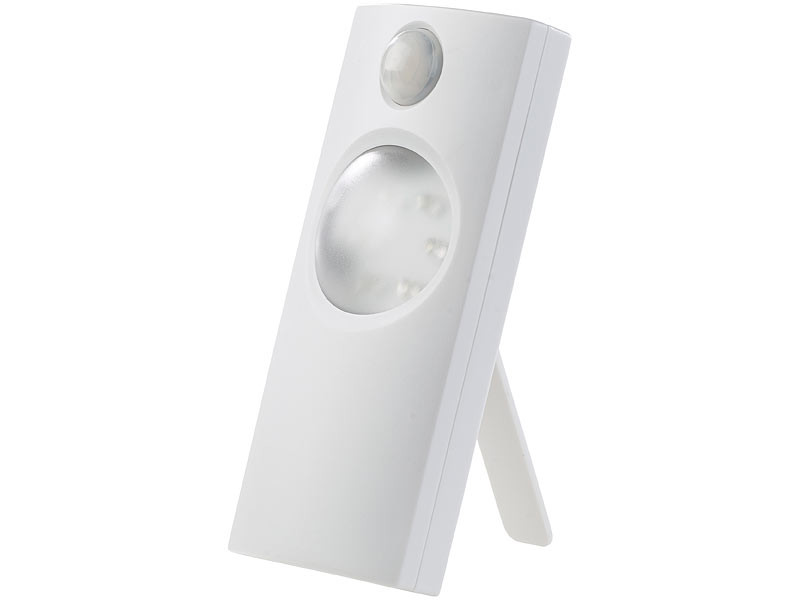 Mini lampe-balise LED à Piles avec Détecteur de mouvement Lunartec, Veilleuses et balises
