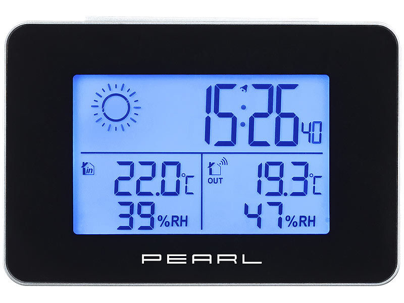 Station météo sans fil pour intérieur et extérieur, 3 capteurs externes,  écran LCD - PEARL