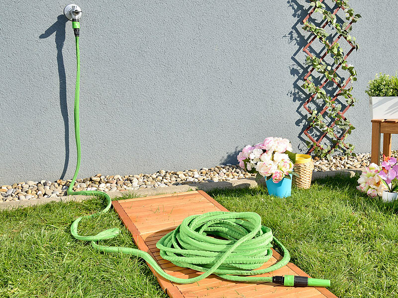 CLMCL Tuyau d'arrosage extensible de 7,5m/25 ft, tuyau d'arrosage  extensible flexible pour maison, pelouse, voiture avec buse de  pulvérisation professionnelle 8 fonctions (7,5 m/25 ft, vert) : :  Jardin
