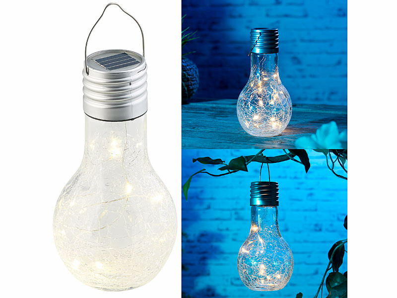 Ampoule avec filament LED et chargeur Solaire, idéal Déco de jardin, Posé  et suspendu