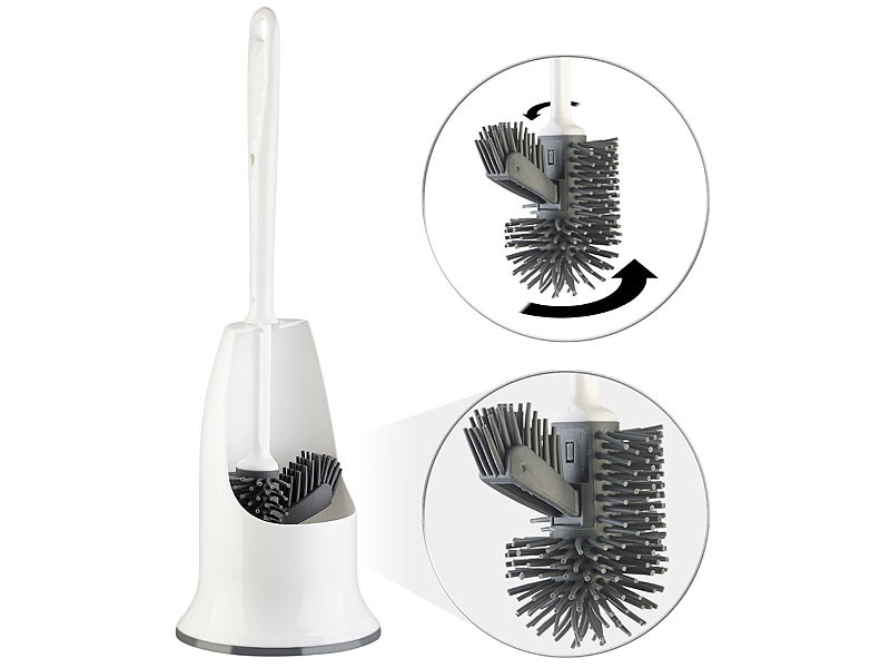 Brosse wc silicone avec support