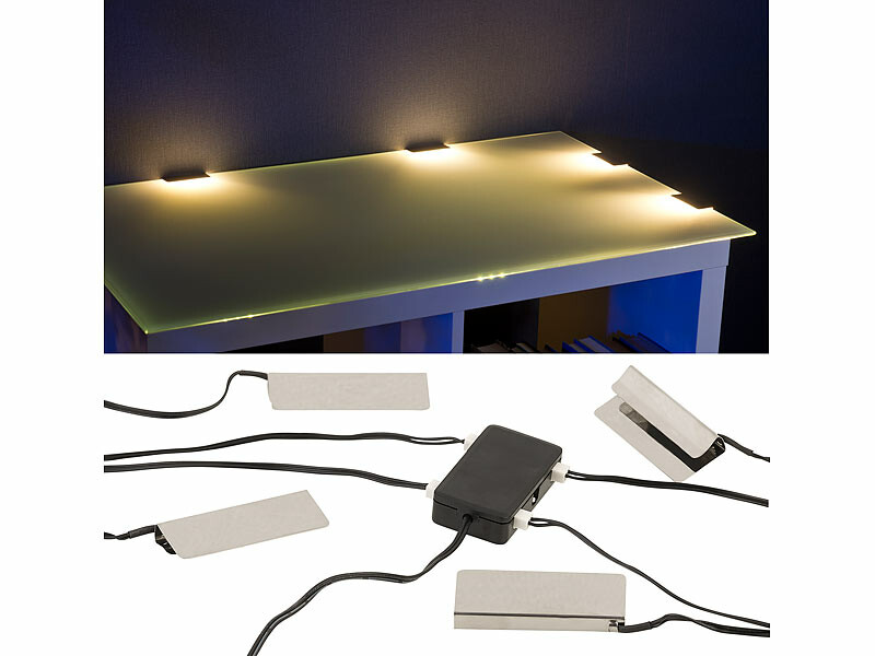 LED Sous Vitrine, Kit de 4 Bandes de LED Sous Meubles Eclairage