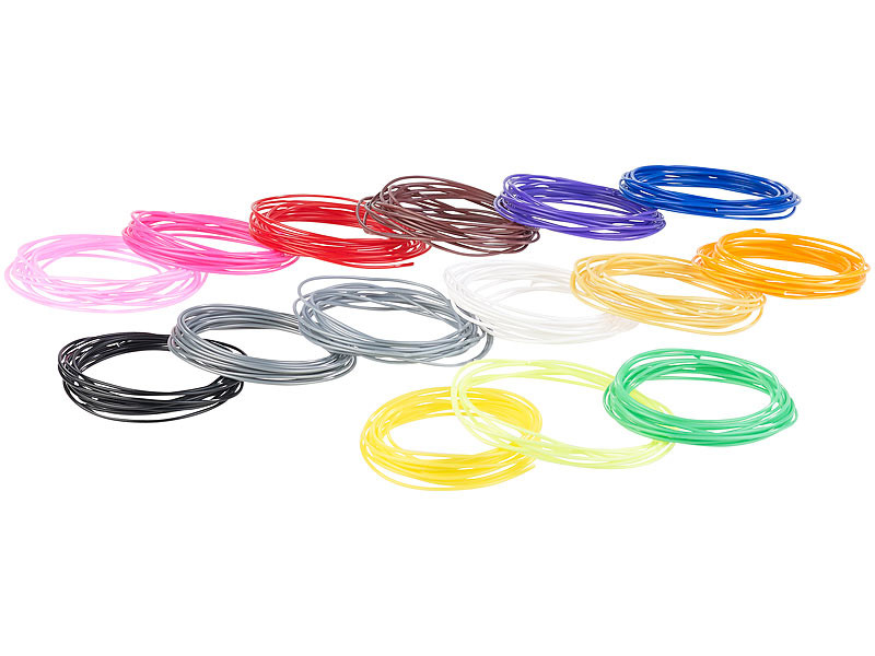 Pack de 15 bobines de filament 15 couleurs pour Stylos 3D
