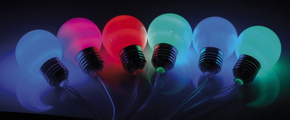 Guirlande solaire extérieure avec 30 ampoules à bulles L.6.5m IP65  multicolore