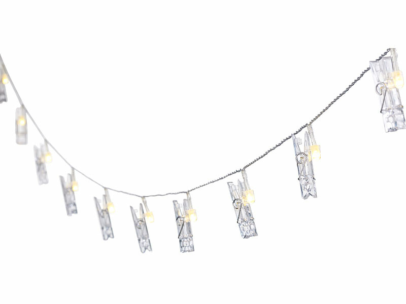 Guirlande lumineuse LED avec pinces pour Suspension Photos, Décoration  lumineuse