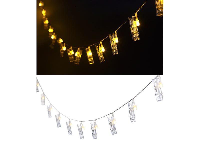 Guirlande lumineuse LED avec pinces pour Suspension Photos