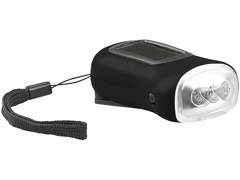 Lampe de poche Autonome avec Dynamo et Panneau solaire LTL-15