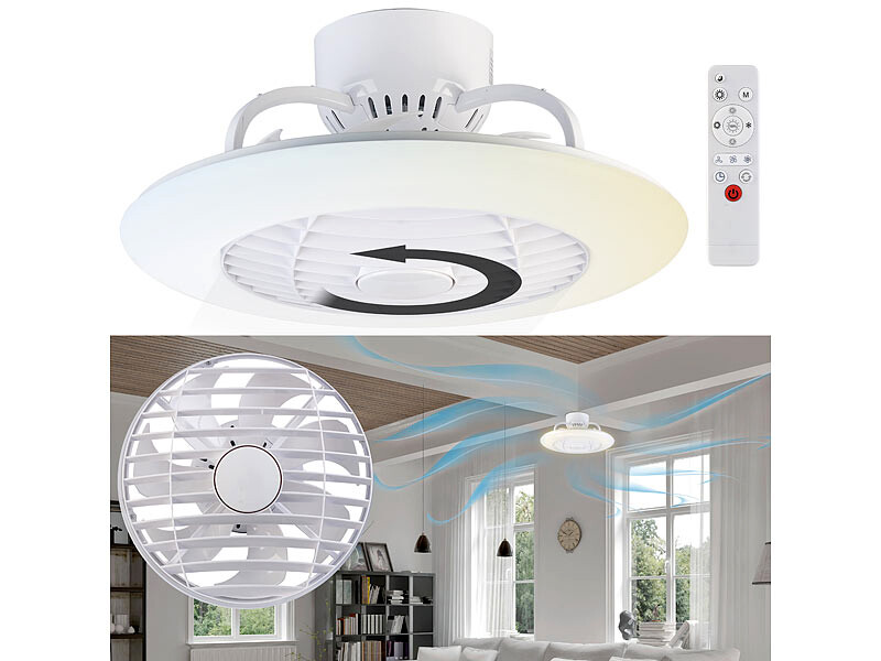 Plafonnier lumineux avec ventilateur intégré • Plafonniers Design