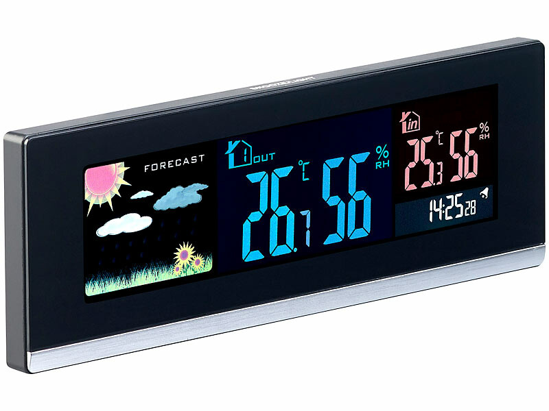 Station météo Premium, avec écran couleur LED et fonction de charge USB